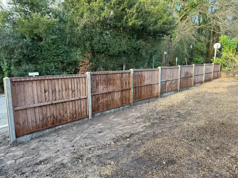 Timber fencing project in Farnham