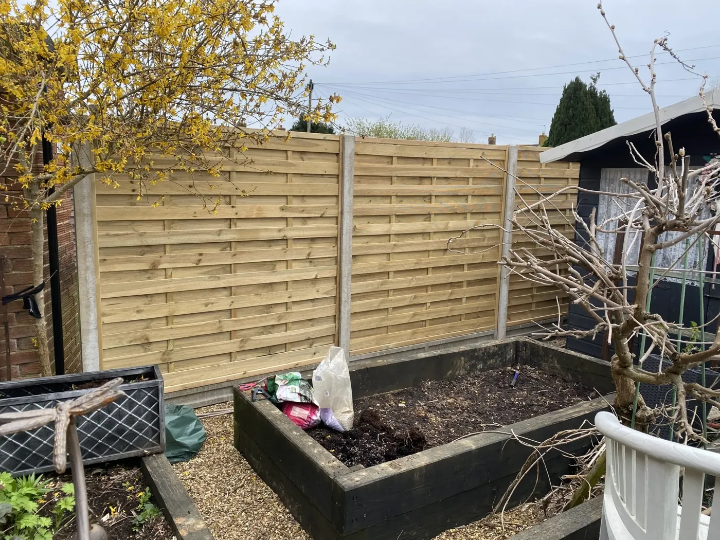Completed garden fencing project in Farnham