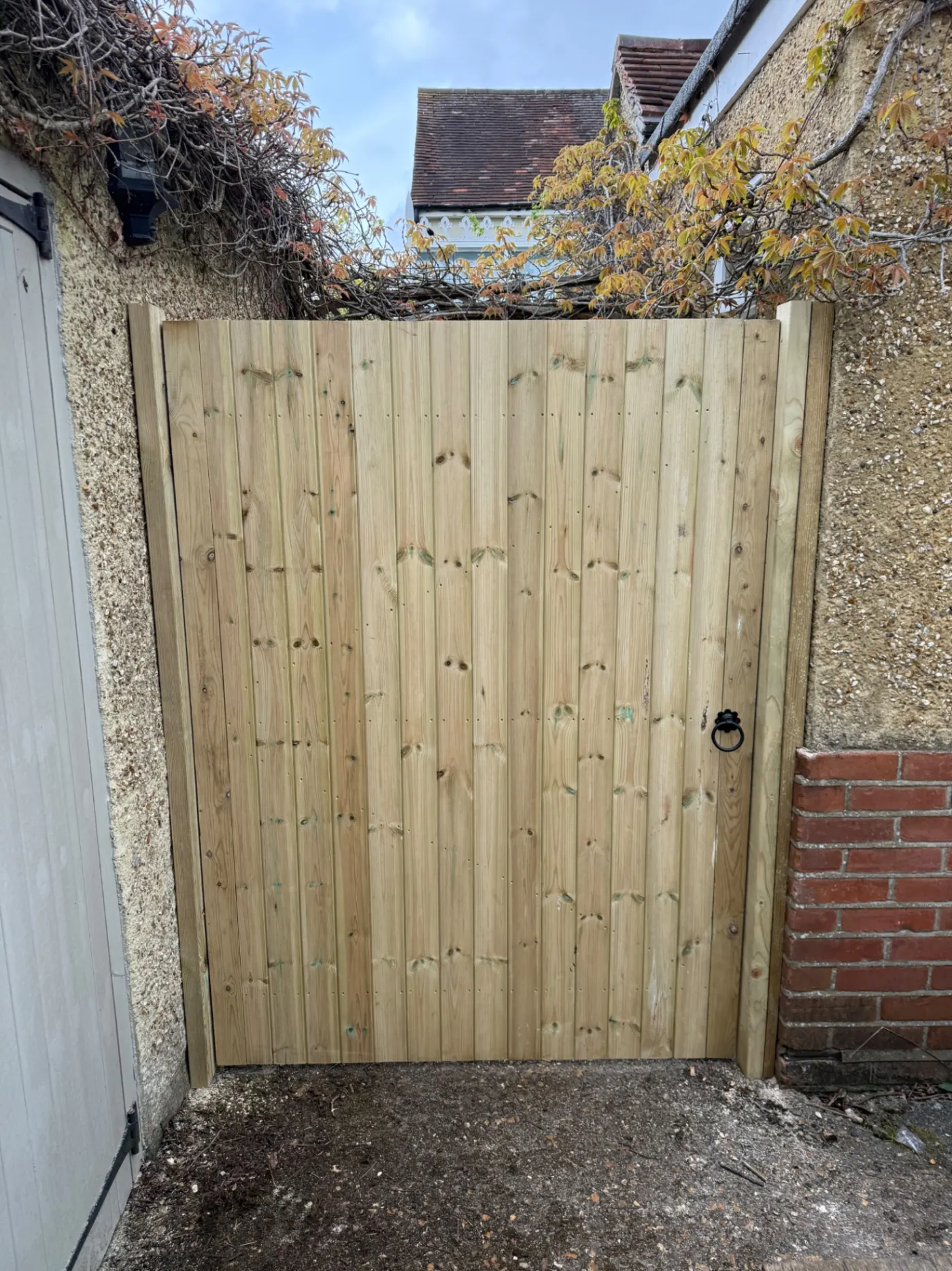 Tongue and groove timber side gate fitted in Farnham