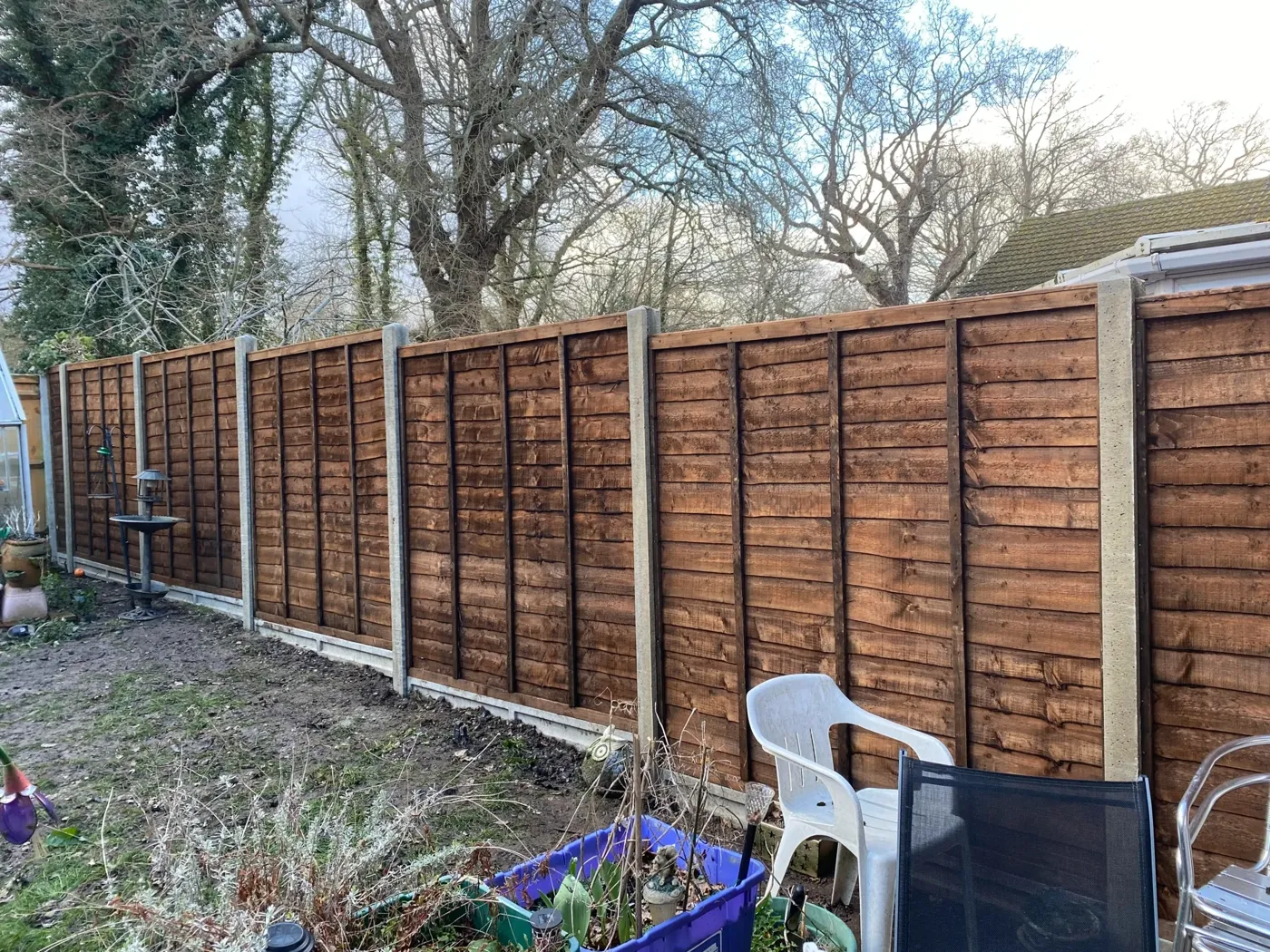 New garden fence installed in Farnham, Surrey
